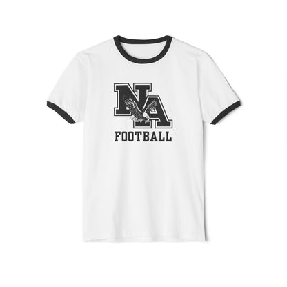 Adult Unisex Classic Logo Black Football Graphic Short Sleeve Ringer Tee