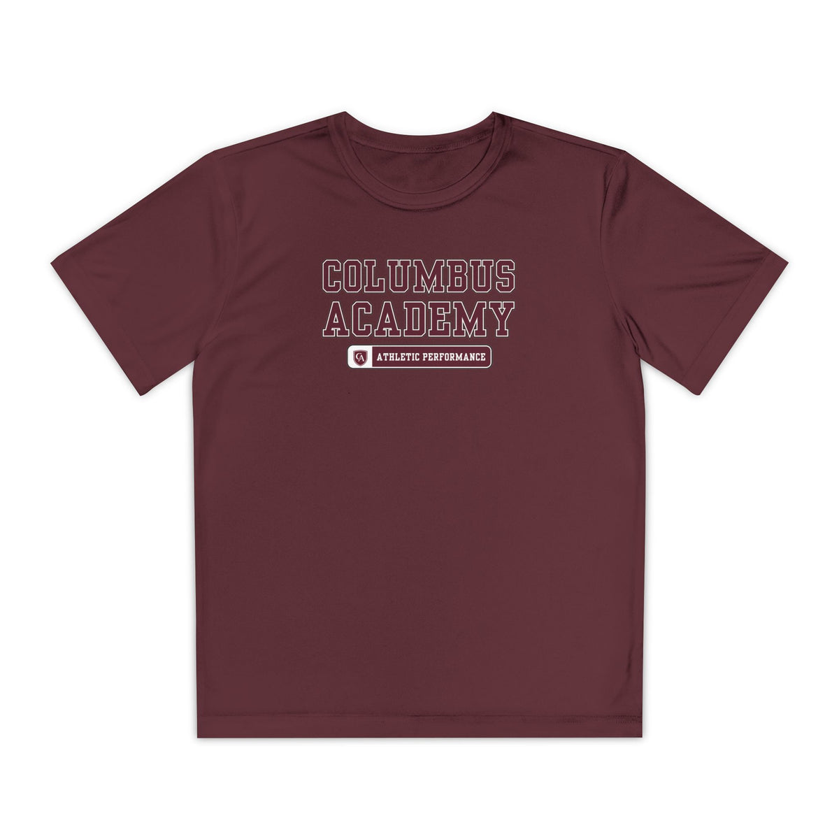 Youth Columbus Academy Football Graphic Sport-Tek Competitor Performance Tee