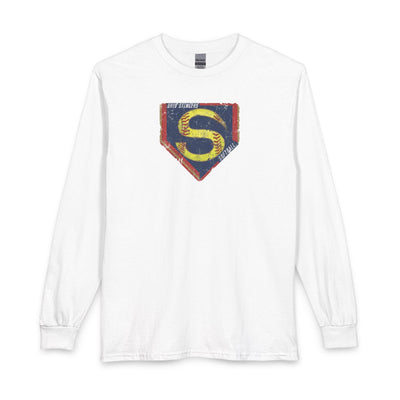 Adult Unisex Stingers Softball Distressed Logo Graphic Long Sleeve Gildan Tee