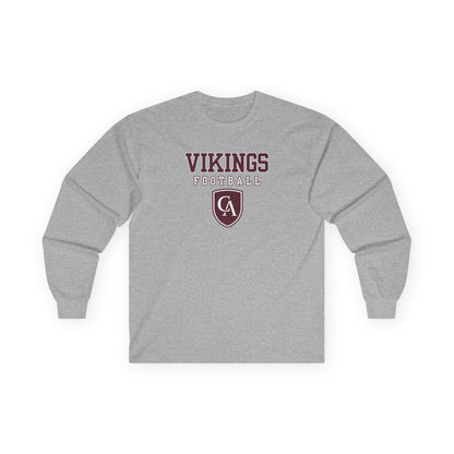 Adult Unisex Columbus Academy Vikings Football Graphic Gildan Long Sleeve Tee