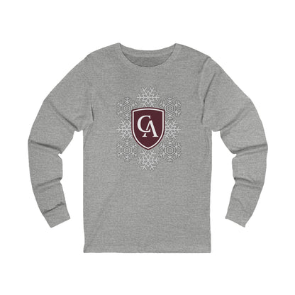 Adult Unisex Columbus Academy Spirited Snowflake Graphic Long Sleeve Soft Tee