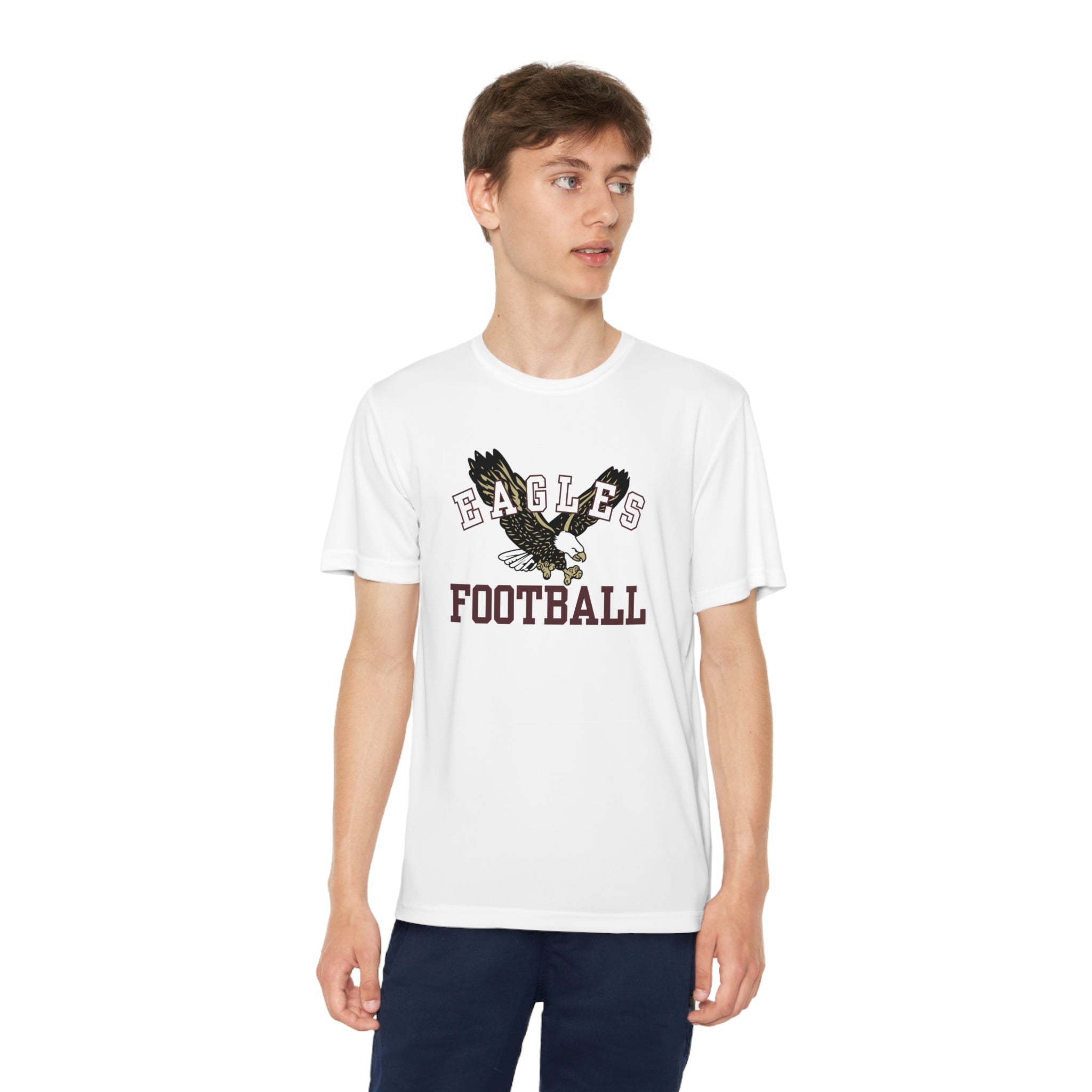 Youth Performance Flying Football Eagle Short Sleeve Graphic Tee