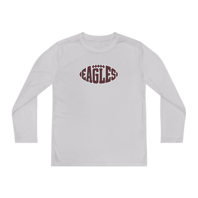 Youth New Albany Football Eagle Ball Graphic Sport-Tek Competitor Performance Long Sleeve Tee