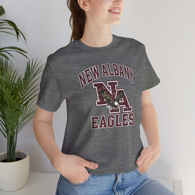 Adult Unisex New Albany Vintage Vibes Football Logo Graphic Short Sleeve Soft Tee