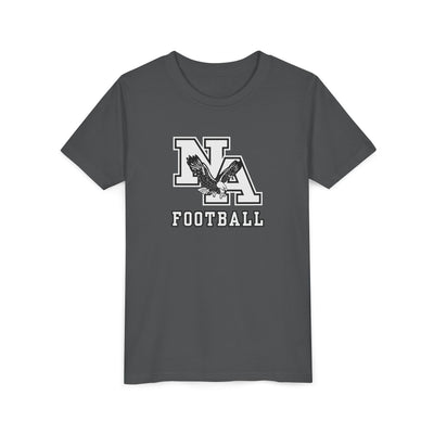 Youth Classic Logo White Football Graphic Short Sleeve Soft Tee