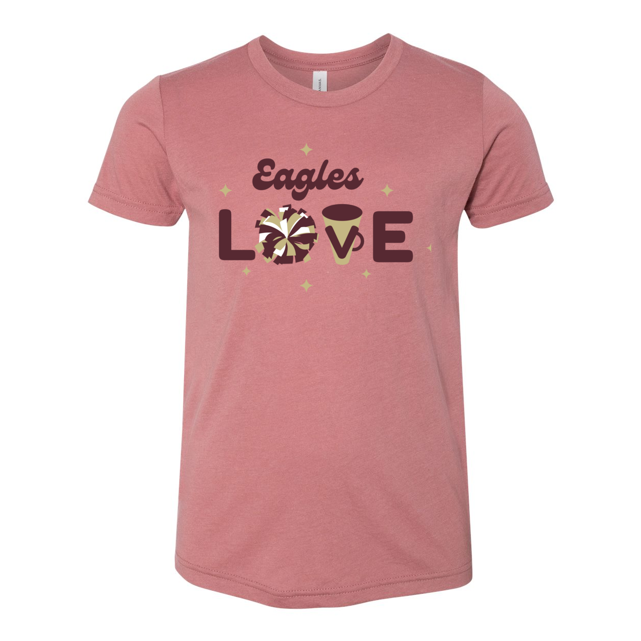 Youth Super Soft Eagles Cheer Love Short Sleeve Graphic Tee - New Albany Eagles