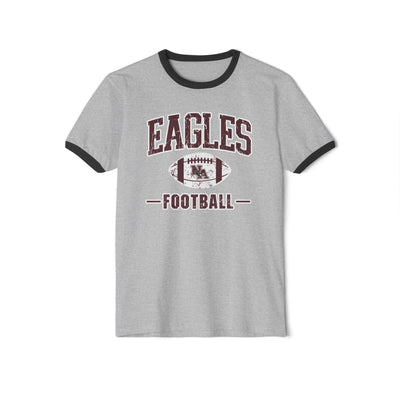 Adult Unisex Eagles Football Vintage Distressed Graphic Short Sleeve Ringer Tee