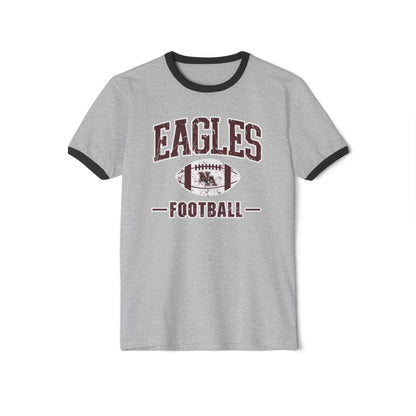 Adult Unisex Eagles Football Vintage Distressed Graphic Short Sleeve Ringer Tee