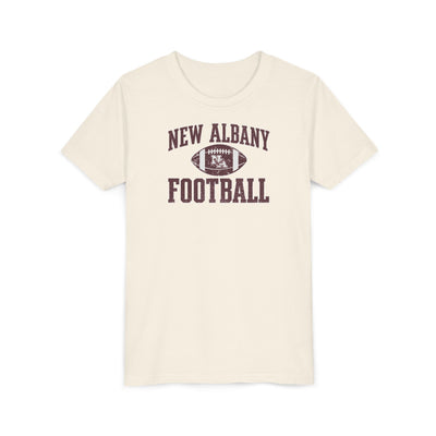 Youth New Albany Vintage Vibes Football Helmet Graphic Short Sleeve Bella + Canvas Soft Tee