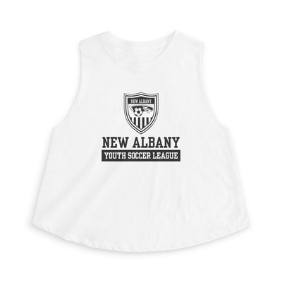 Women's New Albany Youth Soccer League Game Day Graphic Crop Tank