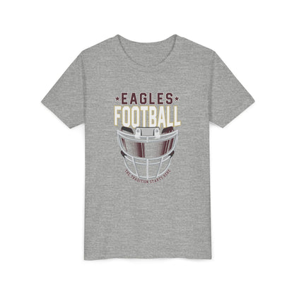 Youth Eagles White Hype Helmet Graphic Short Sleeve Soft Tee