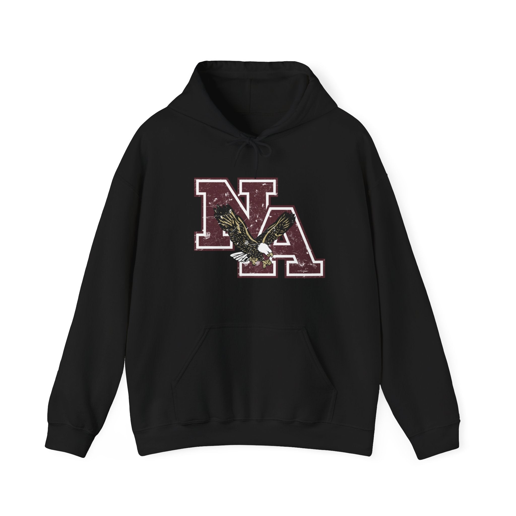 Adult Unisex Vintage Distressed Maroon Logo Graphic Hoodie