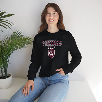 Adult Unisex Columbus Academy Vikings Golf Graphic Gildan Heavy Blend Sweatshirt