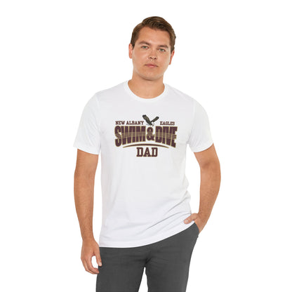 Men's Swim & Dive Dual Tone Eagles Effect Dad Graphic Short Sleeve Soft Tee