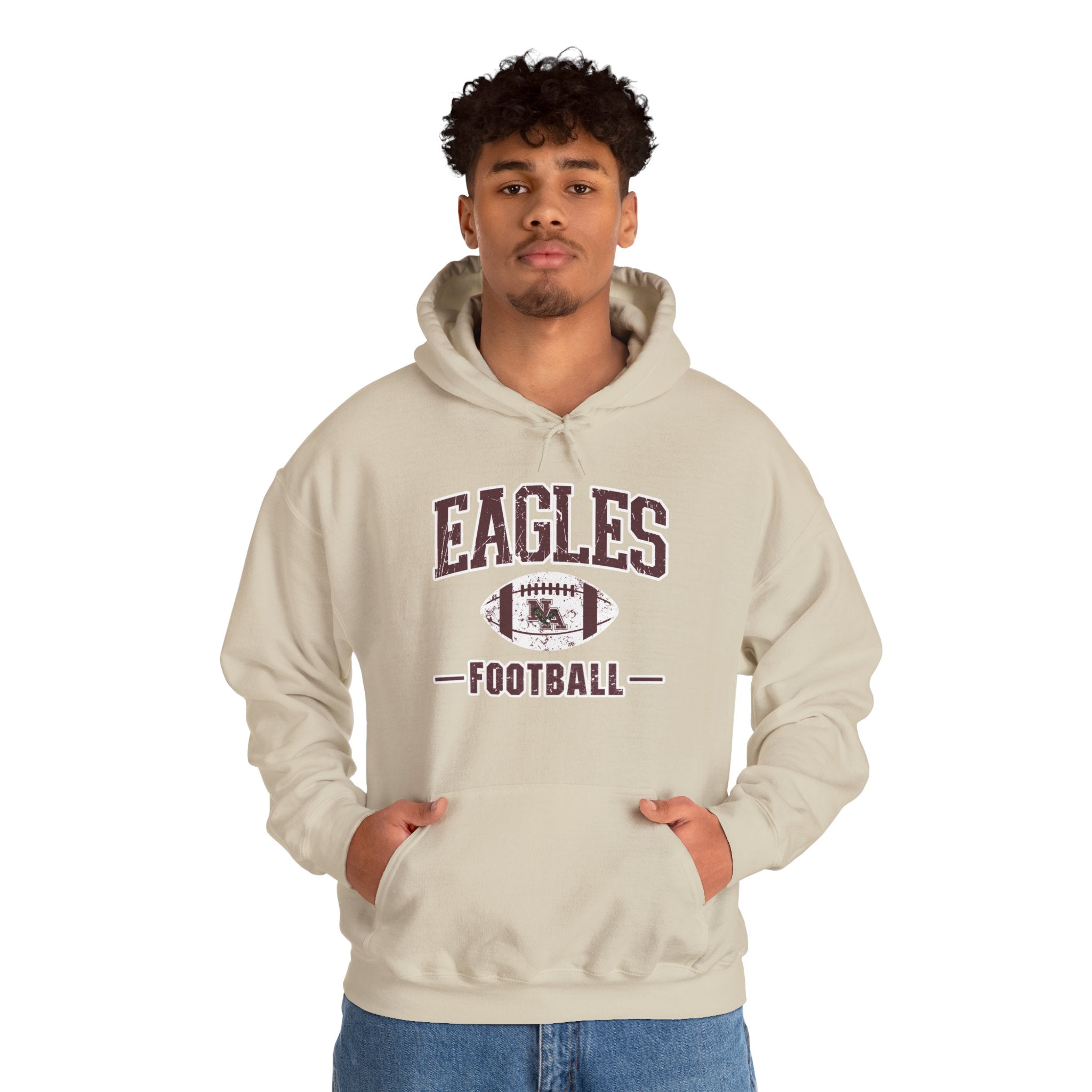 Adult Unisex Eagles Football Vintage Distressed Graphic Hoodie