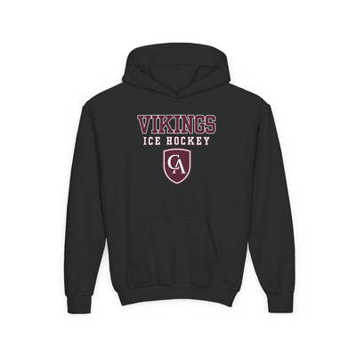 Youth Columbus Academy Vikings Ice Hockey Graphic Gildan Heavy Blend Hoodie