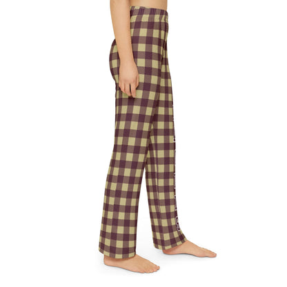 Youth Buffalo Check Pajama Pant with Eagles Print