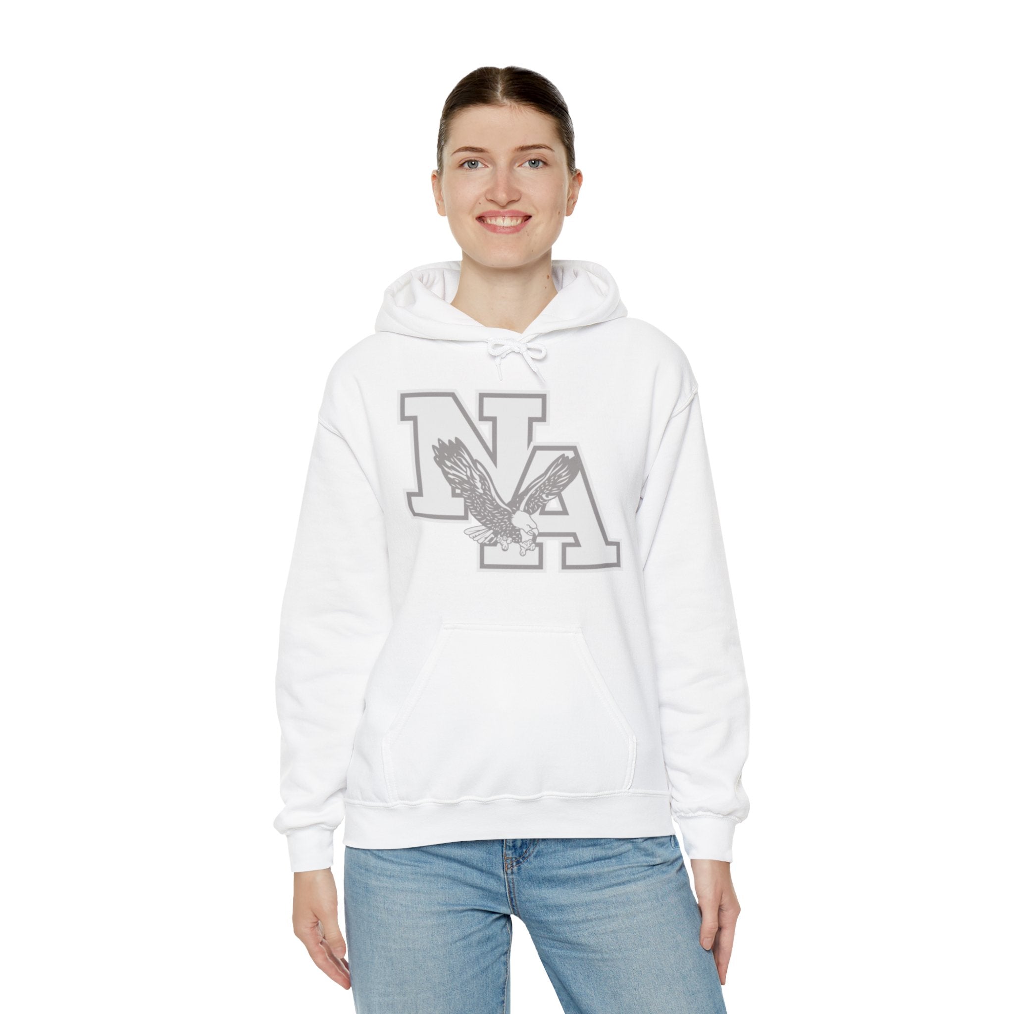 Adult Unisex White Muted Logo Graphic Hoodie