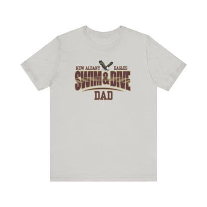 Men's Swim & Dive Dual Tone Eagles Effect Dad Graphic Short Sleeve Soft Tee