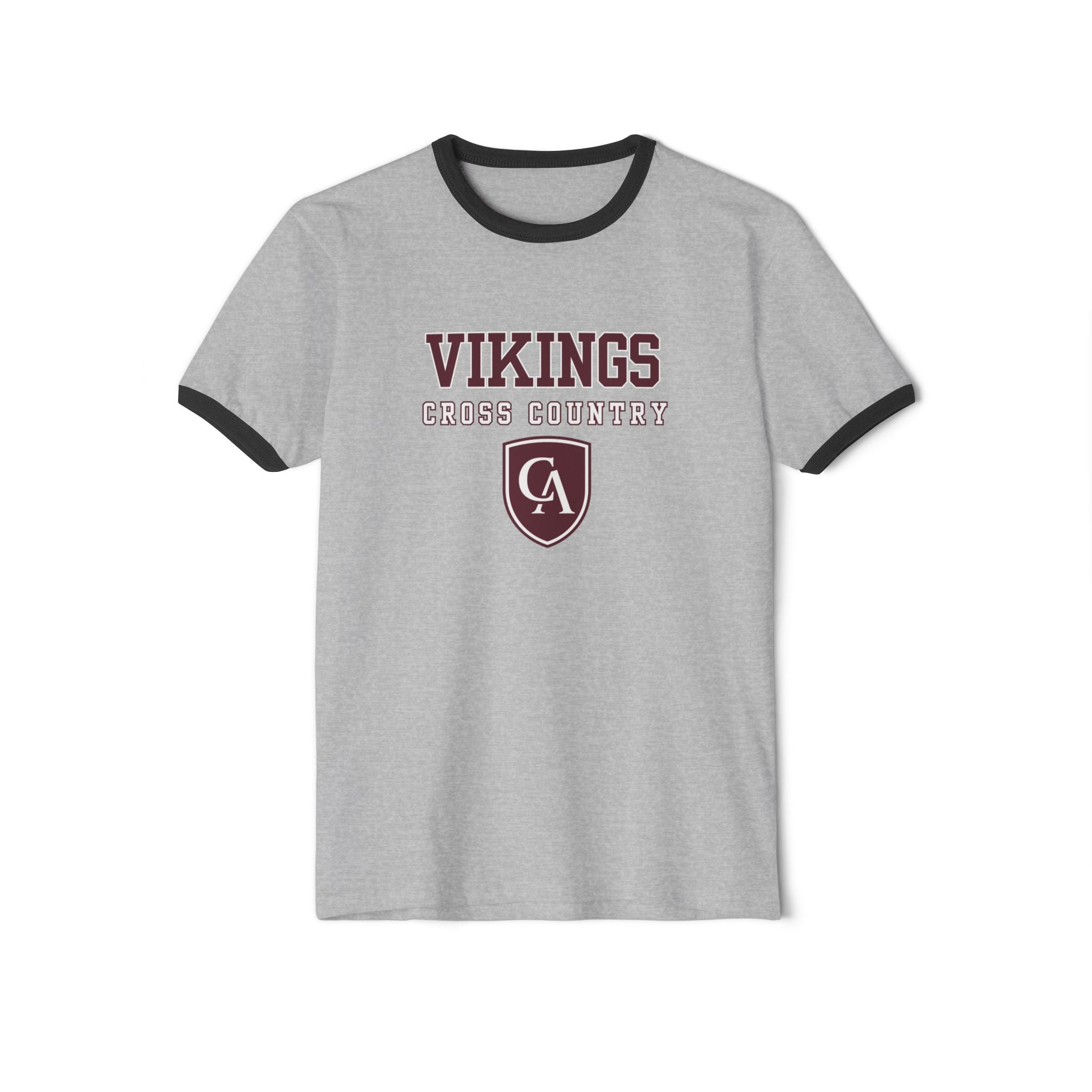 Adult Unisex Columbus Academy Vikings Cross Country Graphic Short Sleeve Ringer Tee
