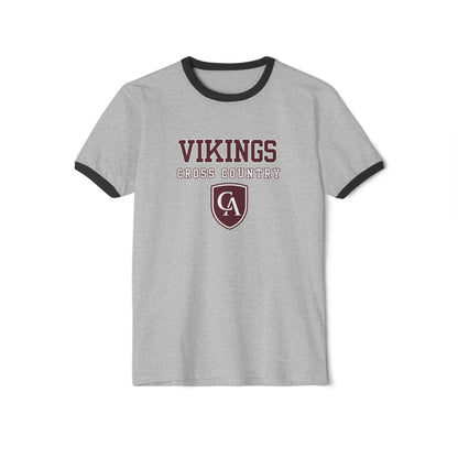 Adult Unisex Columbus Academy Vikings Cross Country Graphic Short Sleeve Ringer Tee