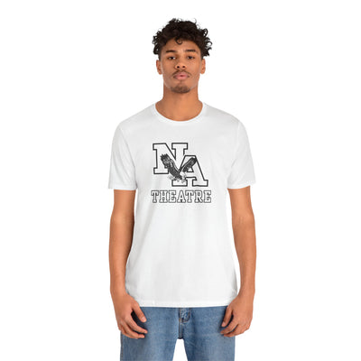 Adult Unisex White/Black Classic NA Theatre Logo Graphic Short Sleeve Soft Tee