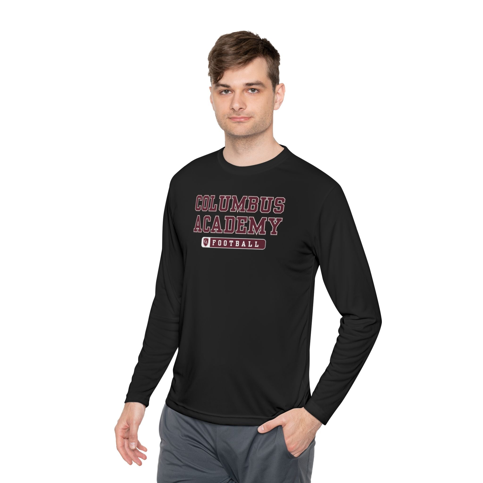 Adult Unisex Columbus Academy Football Graphic Sport-Tek Competitor Performance Long Sleeve Tee