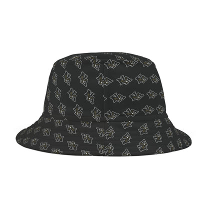 Adult Unisex Classic Logo Allover Print Black Bucket Hat - New Albany Eagles