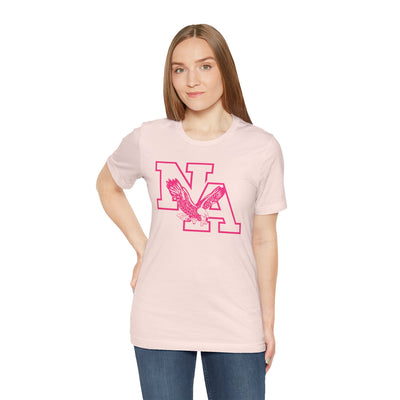 Adult Unisex Neon Pink Power Graphic Short Sleeve Soft Tee - PINK OCTOBER