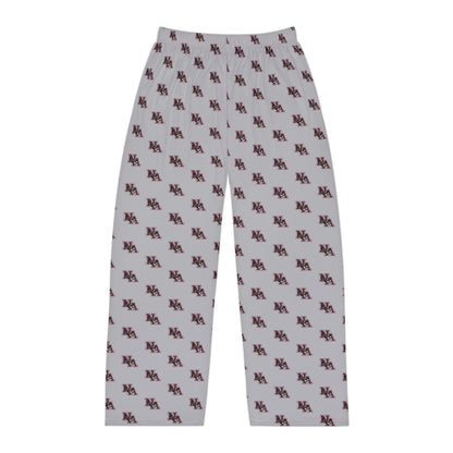 Men's Pajama Pant in Grey with Allover Classic Maroon Logo Print