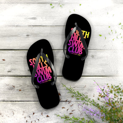 South Hills Swim Club SHSC Ombre Graphic Print Flip Flops