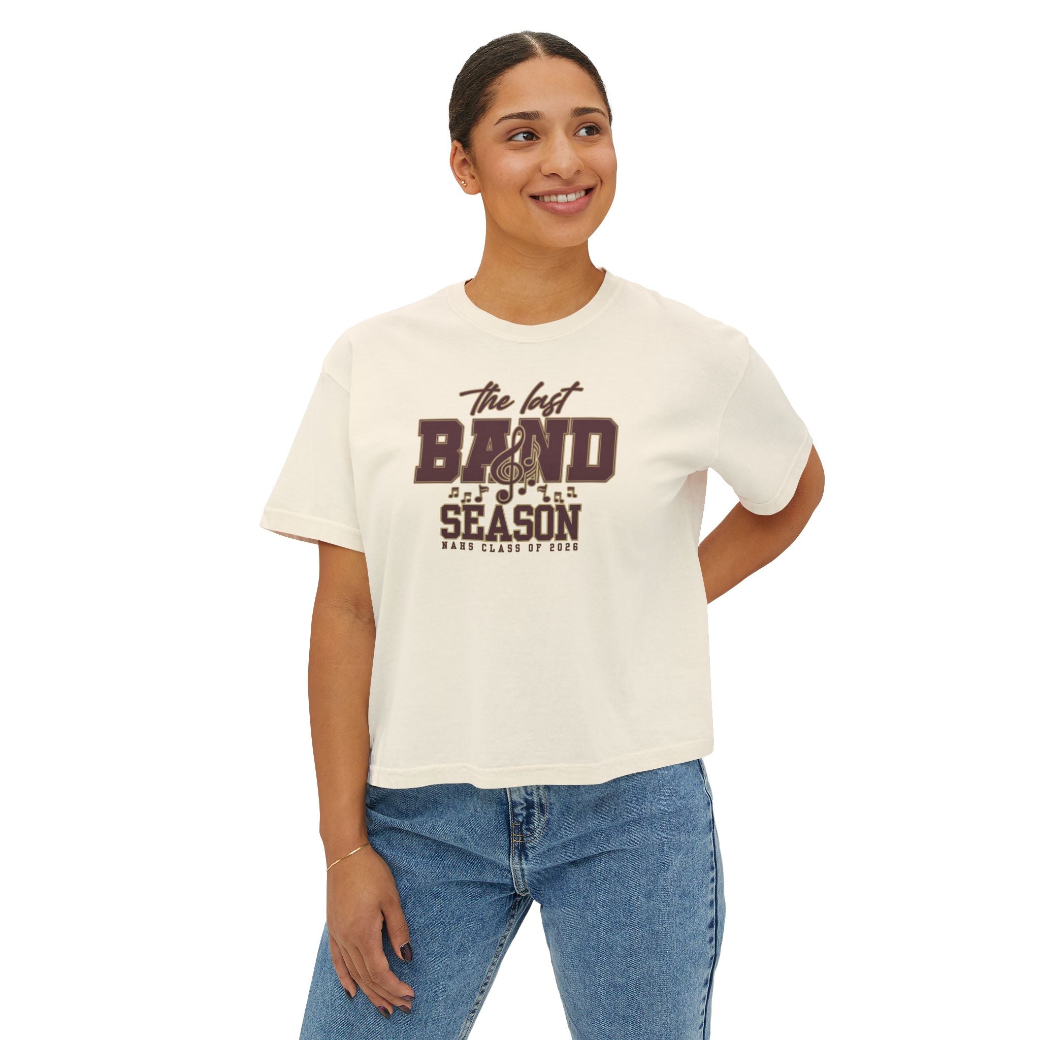 Women's NAHS The Last Band Season Graphic Boxy Crop Short Sleeve Tee