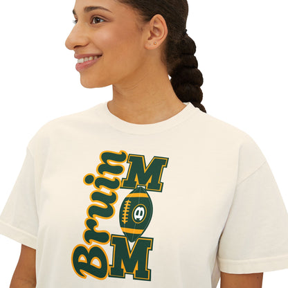 Women's  Bruin Football Mom Graphic Boxy Crop Short Sleeve Tee