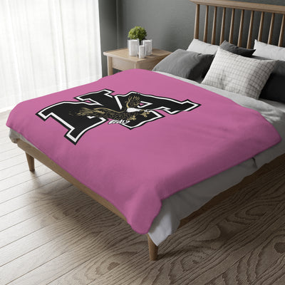 Classic Eagles Logo Super Soft Velveteen Microfiber Blanket (Two-sided print) - PINK OCTOBER
