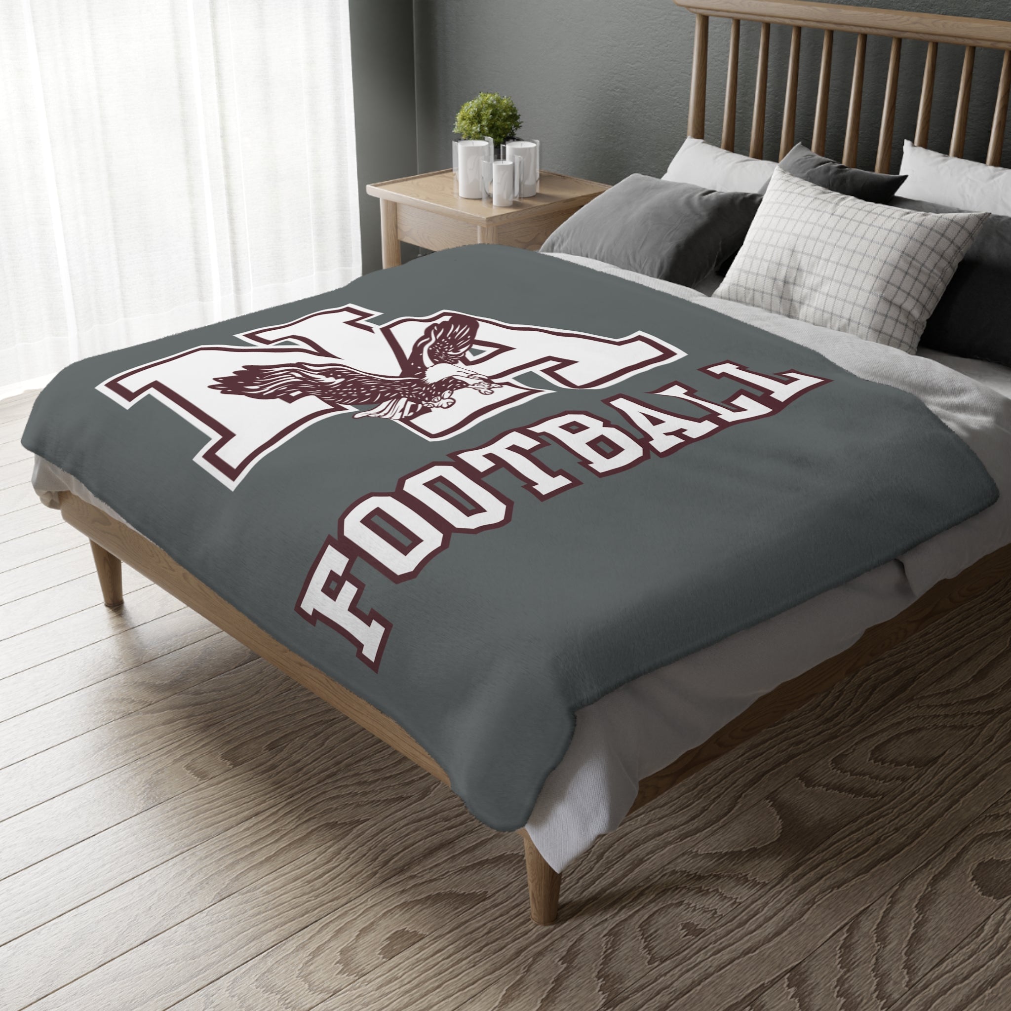 Classic Logo Football Super Soft Velveteen Microfiber Blanket (Two-sided print)