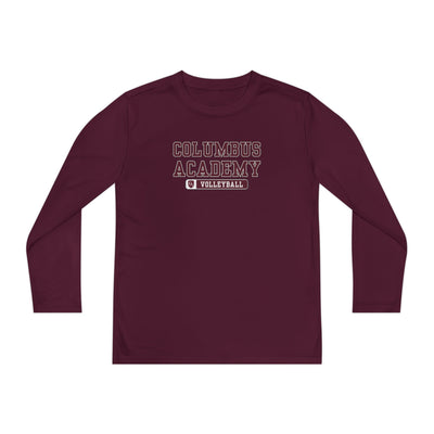Youth Columbus Academy Volleyball Graphic Sport-Tek Competitor Performance Long Sleeve Tee