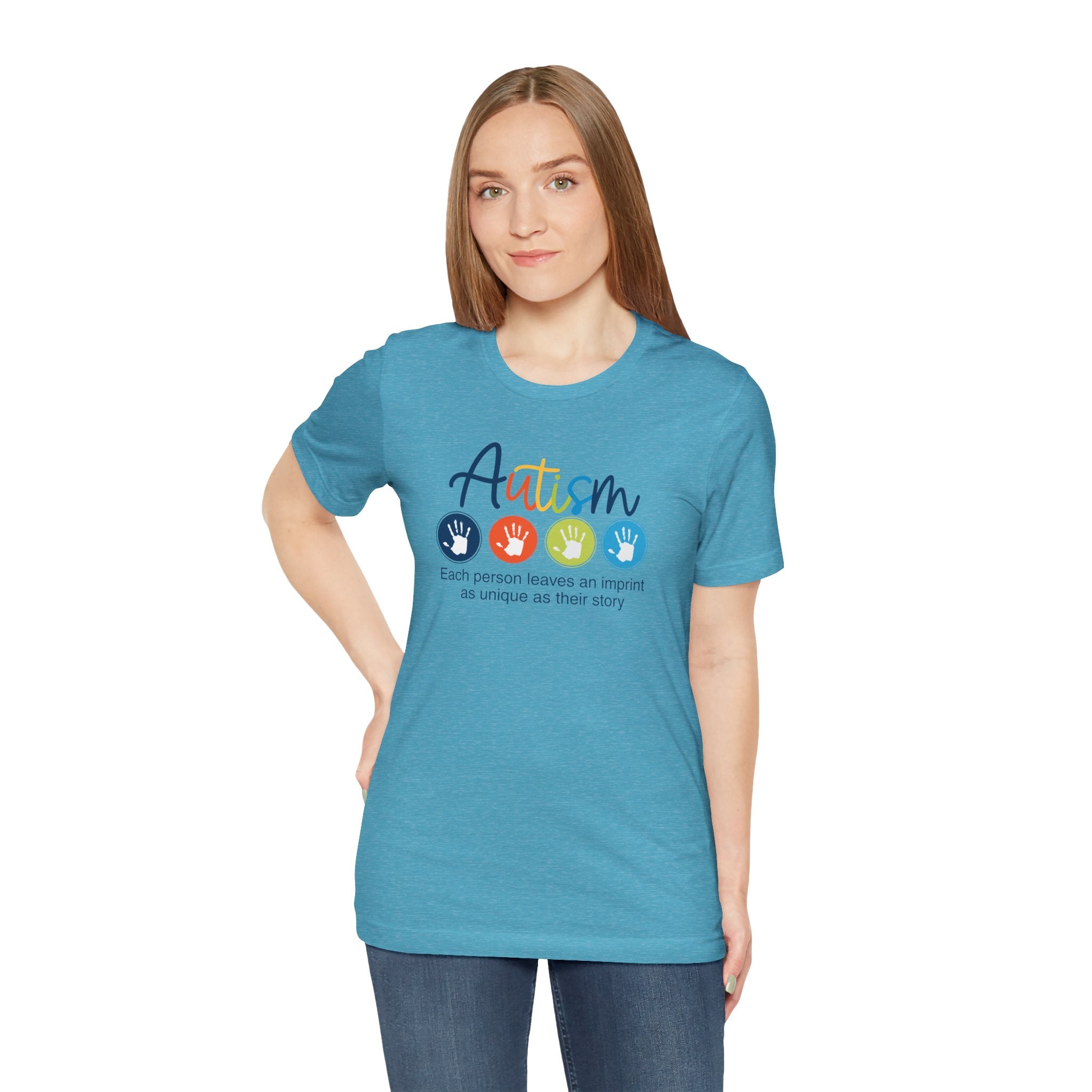 Adult Unisex Autism Imprint Graphic Short Sleeve Soft Tee