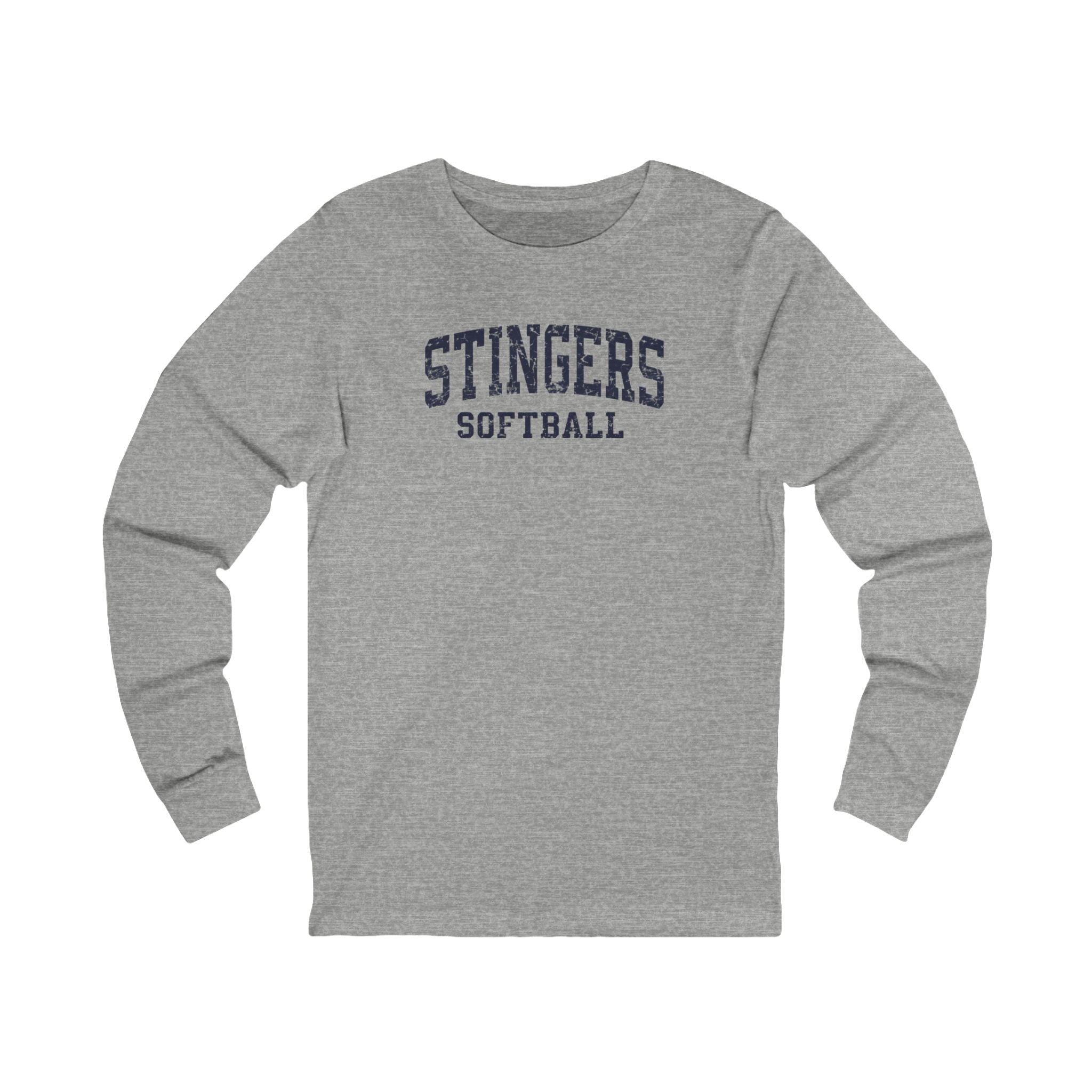 Adult Unisex Stingers Softball Vintage Distressed Graphic Long Sleeve Bella + Canvas Soft Tee