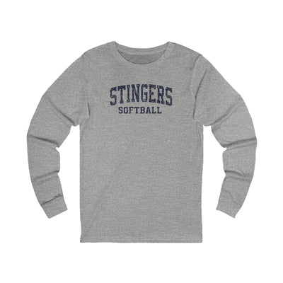 Adult Unisex Stingers Softball Vintage Distressed Graphic Long Sleeve Bella + Canvas Soft Tee