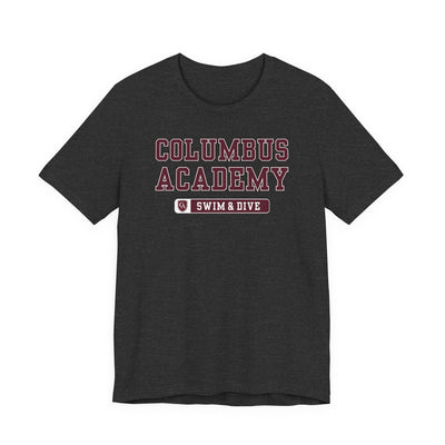 Adult Unisex Columbus Academy Swim & Dive Graphic Short Sleeve Bella + Canvas Soft Tee