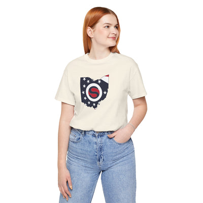 Adult Unisex Stingers Softball State Logo Graphic Short Sleeve Bella + Canvas Soft Tee