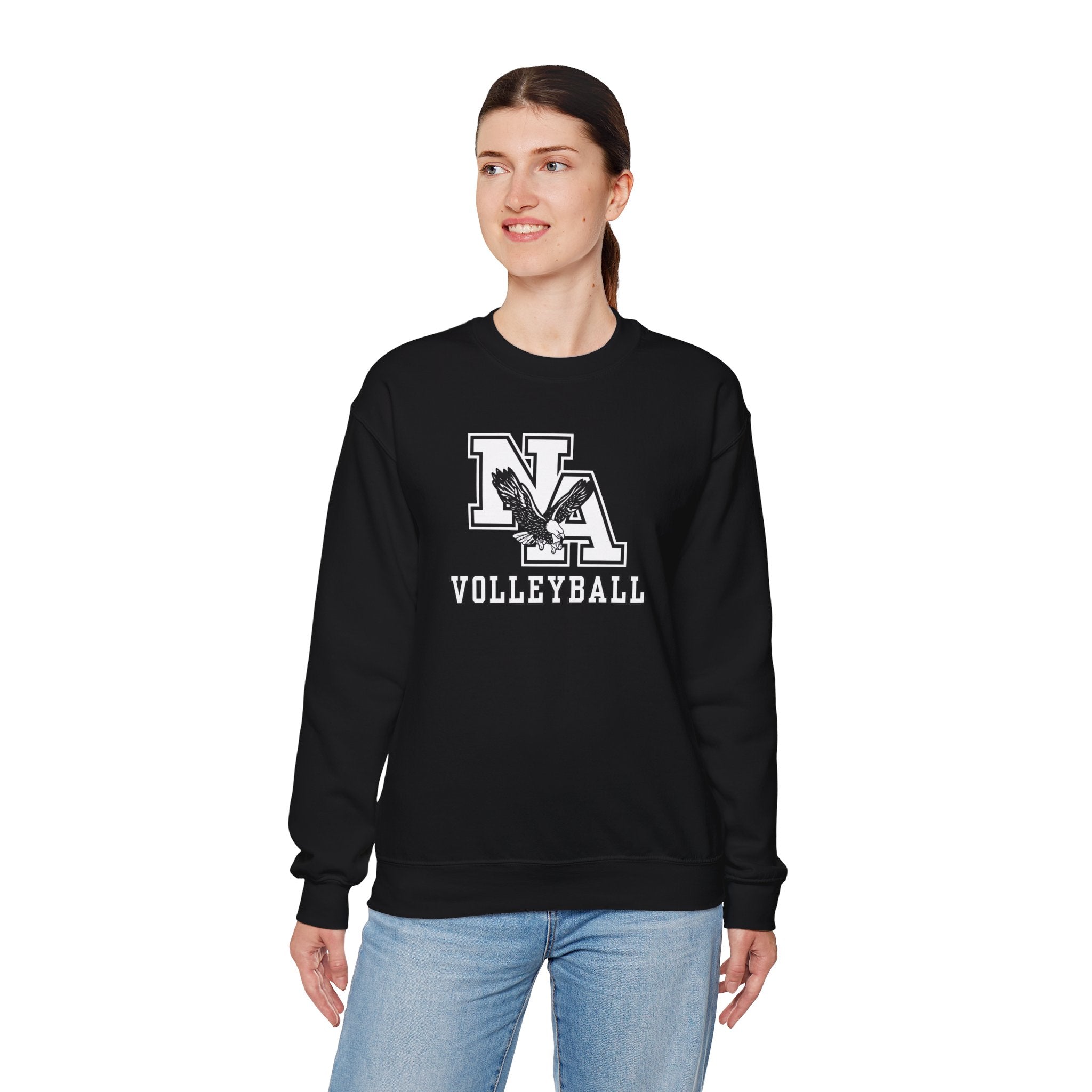 Adult Unisex New Albany Volleyball Classic White and Black Logo Graphic Sweatshirt