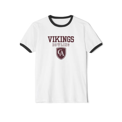 Adult Unisex Columbus Academy Vikings Bowling Graphic Short Sleeve Ringer Tee