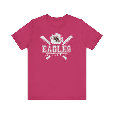 Adult Unisex Vintage Eagles Crossed Bats Graphic Short Sleeve Soft Tee
