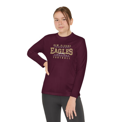 Youth New Albany Football Defend the Field Graphic Sport-Tek Competitor Performance Long Sleeve Tee