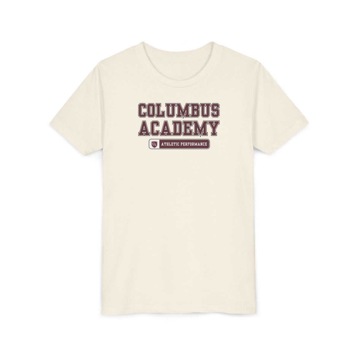 Youth Columbus Academy Athletic Performance Graphic Short Sleeve Bella + Canvas Soft Tee