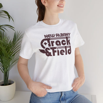 Adult Unisex Retro Track and Field Graphic Short Sleeve Soft Tee