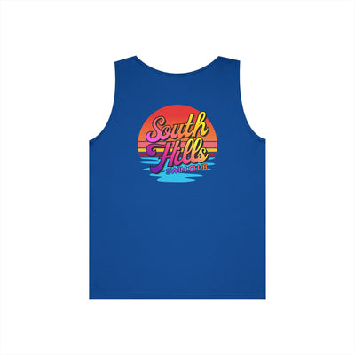 Adult Unisex South Hills Swim Club Sunset Script Graphic Tank