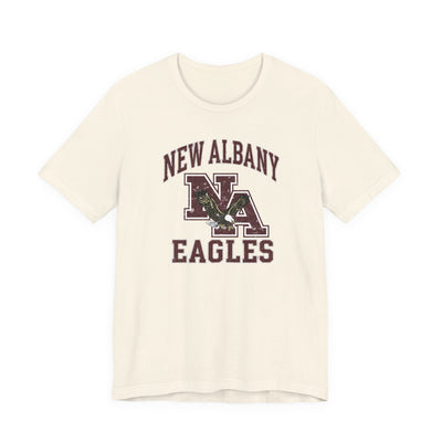 Adult Unisex New Albany Vintage Vibes Football Logo Graphic Short Sleeve Soft Tee