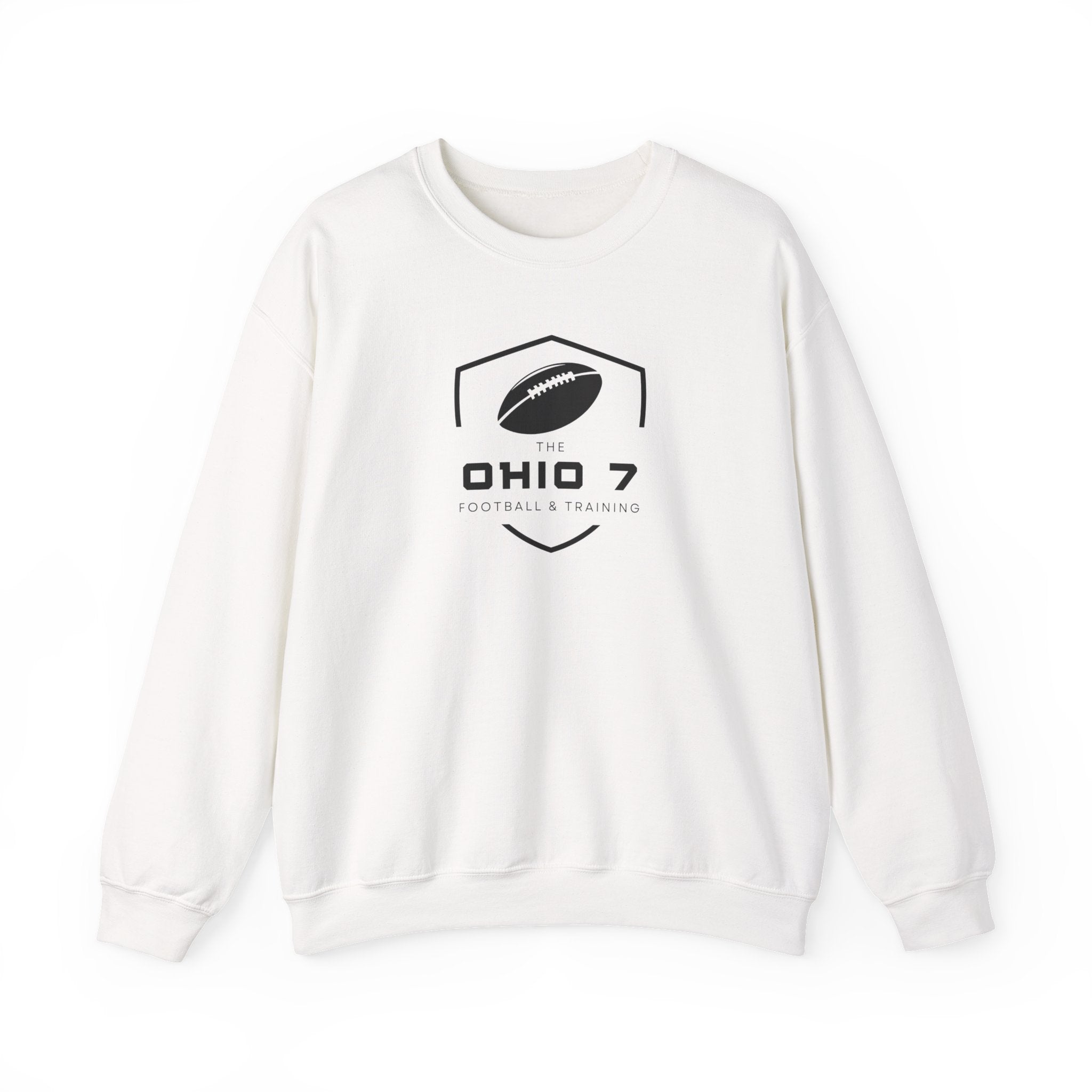 Adult Unisex The Ohio 7 Black Logo Gildan Heavy Blend Crewneck Sweatshirt